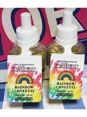 Bath and Body Works RAINBOW CONFETTI Wallflowers Refill Bulbs x 2